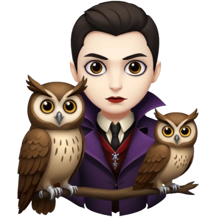 Vampire with owl emoji