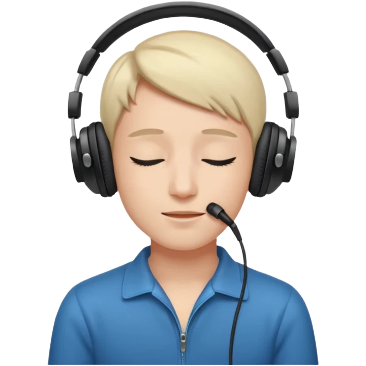 character with headphones, eyes closed, enjoying music emoji