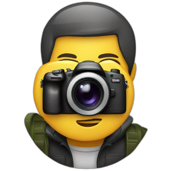 Photographer with camera emoji