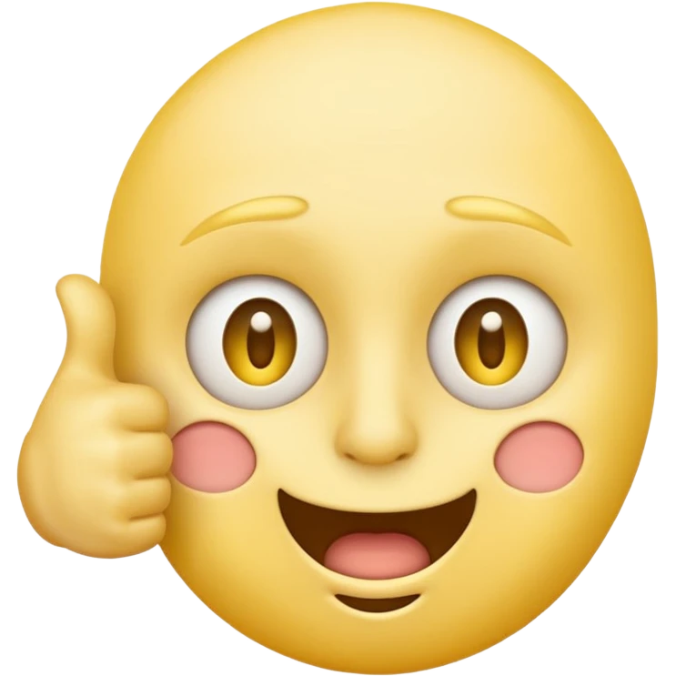 Original yellow Emoji face stressed out with one eye half open quivering out of anxiety and a singular thumbs up sticking out.  emoji