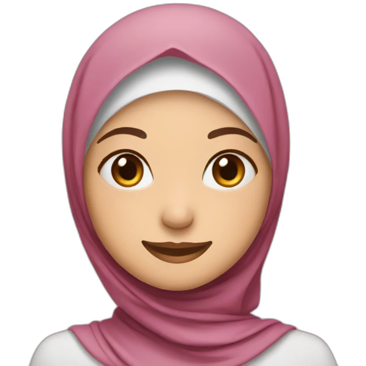 girl in hijab smile with hearths emoji