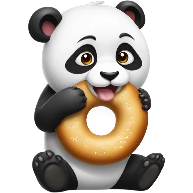 panda eating a bagel emoji