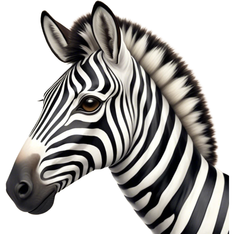Cinematic Noble Zebra Portrait Emoji, Poised and regal, with a lean, elegant build, a long, graceful equine snout and striking fur of bold black and white stripes, deep-set soulful piercing eyes, Simplified yet sharp and sophisticated features, highly detailed, glowing with a soft, dignified glow, high shine, intelligent and graceful, stylized with an air of savannah chic, focused and attentive, soft glowing outline, capturing the essence of a watchful and confident equine that feels as though it could gallop out of the screen with effortless authority! emoji