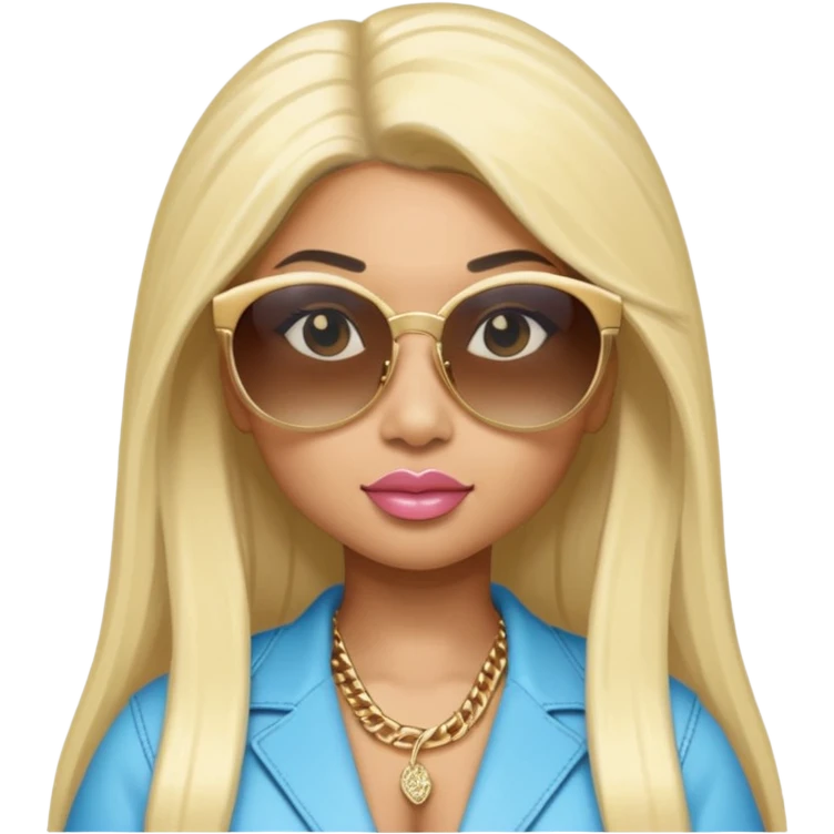 Rapper Nicki Minaj wear sunglasses emoji