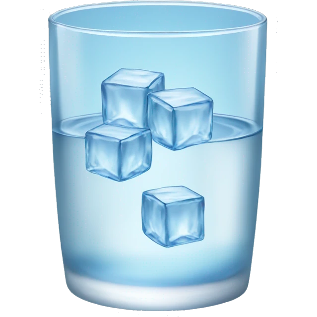 glass of water with 3 cubes of ice emoji