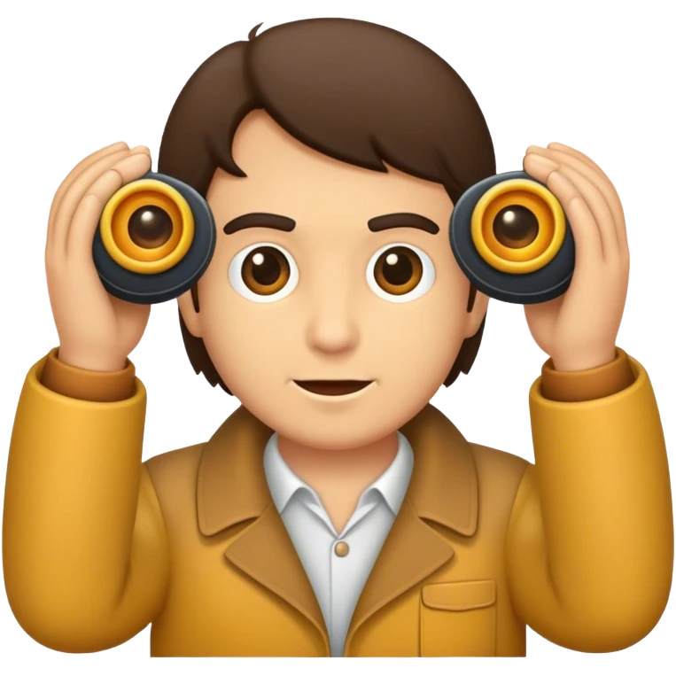 mani che tengono un binocolo emoji