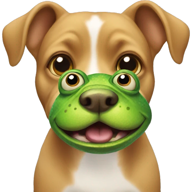Dog with frog head emoji