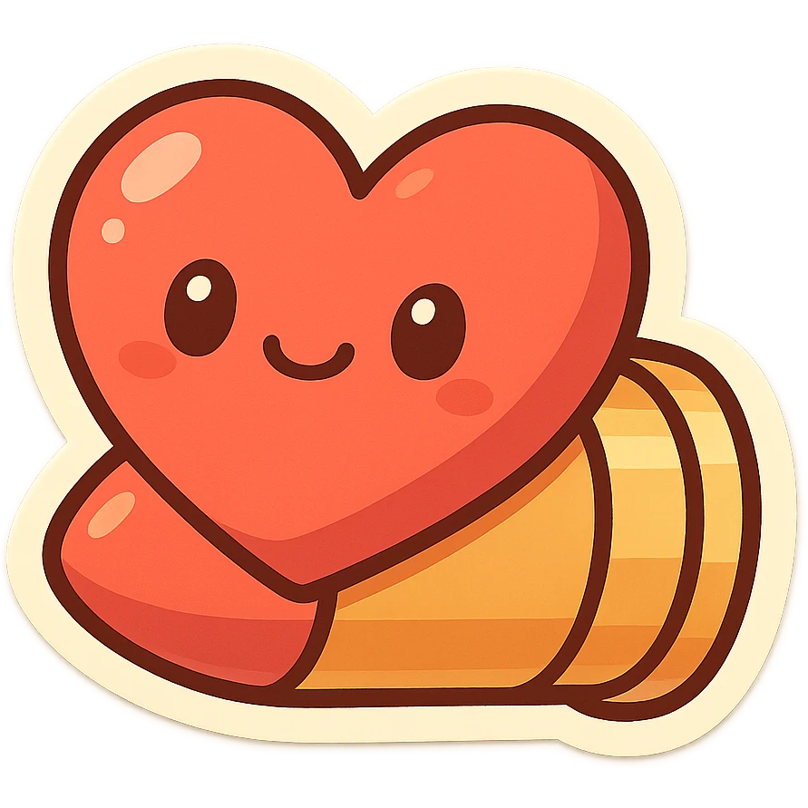 heart-shaped bullet, vibrant and playful style emoji
