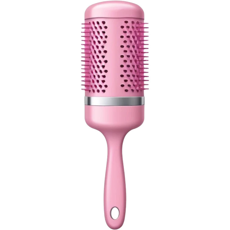 light pink cylindrical hair brush, shiny finish emoji