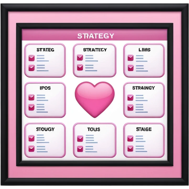 business strategy bord pink  emoji