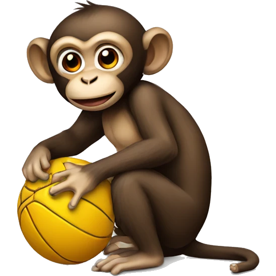 Monkey playing with ball emoji