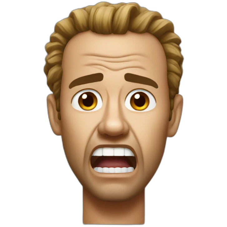 angry and shouting kirk from tropic thunder emoji