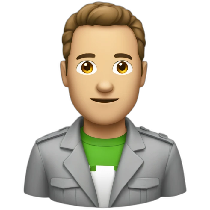 Un homme avec une tête de creeper emoji