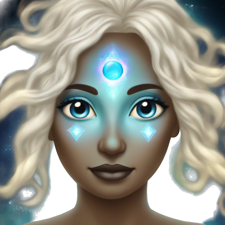Pleiadian radiant glowing diva woman female third eye emoji