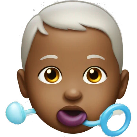 Baby with a pacifier in mouth emoji