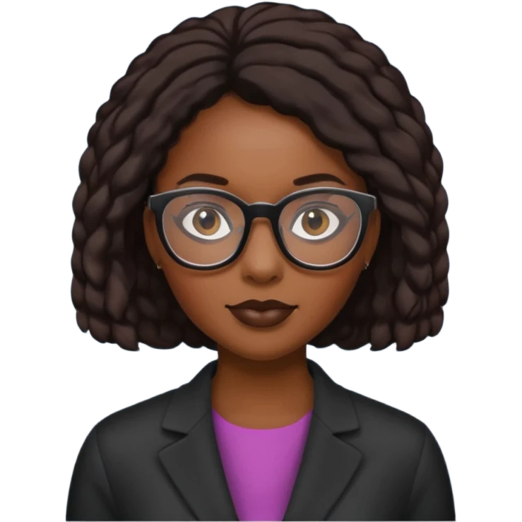 bold and wearing glasess black woman emoji