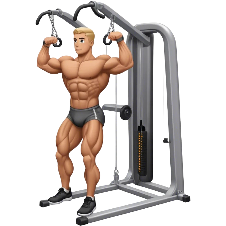 standing bodybuilder hip abduction cable machine exercise emoji