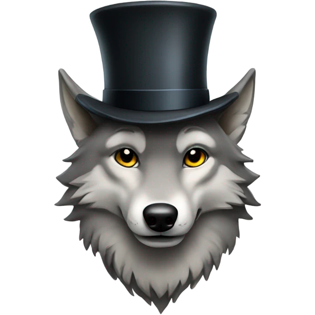 Wolf with top hat  emoji