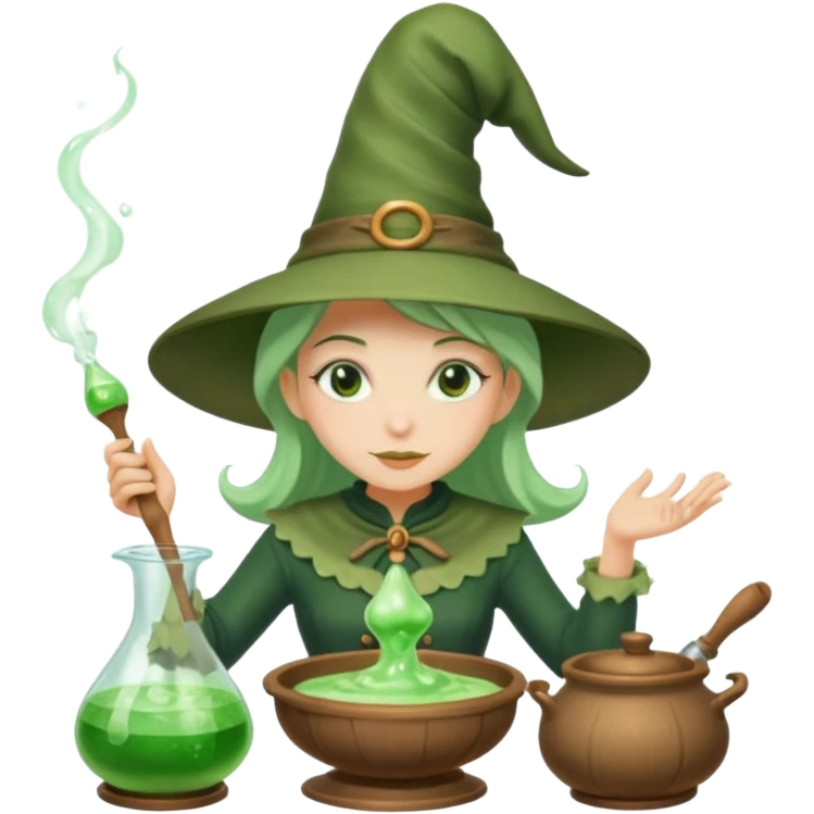 green witch cooking potion emoji