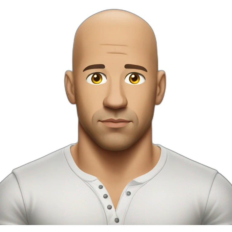 vin diesel serious cartoon wearing henley  emoji