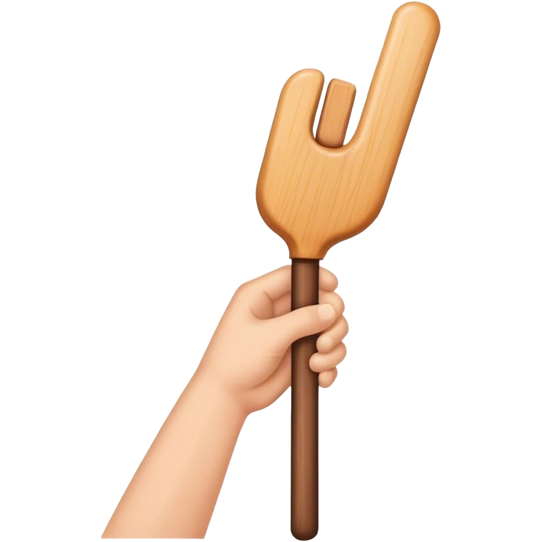 Hand holding Woodstick emoji