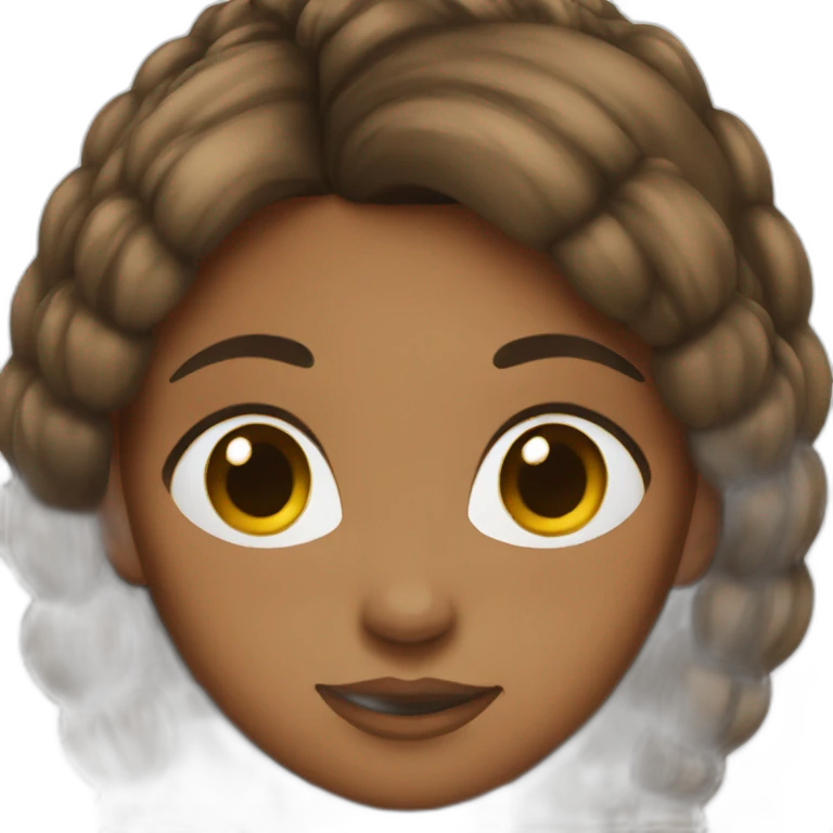 Brown girl with ponytail emoji