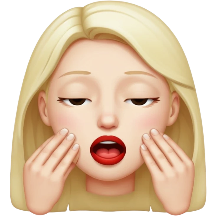 Emoji biting lip with eyes closed emoji