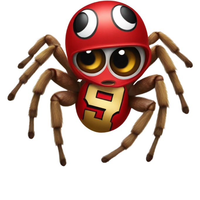 Jumping spider with 49ers jersey emoji