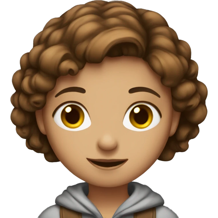A brown-haired girl with books emoji