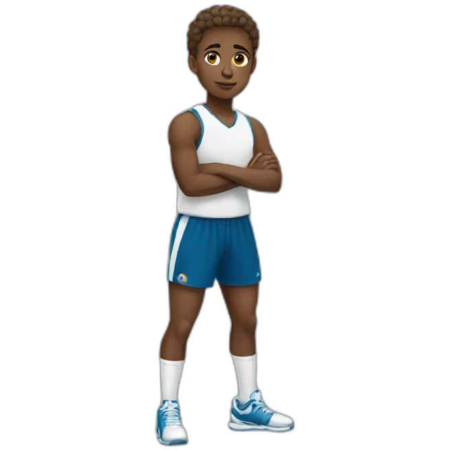 white young Athlete full body emoji