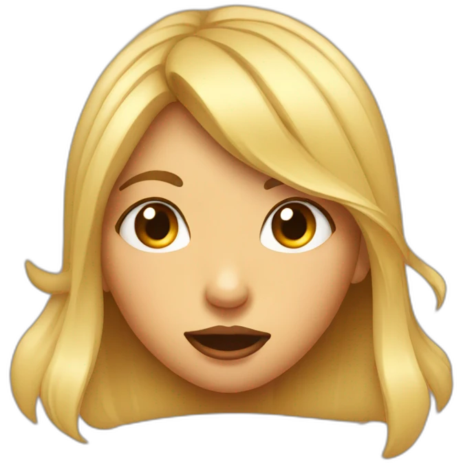 Girl's full head sticking tongue out with crossed eyes tilting head emoji