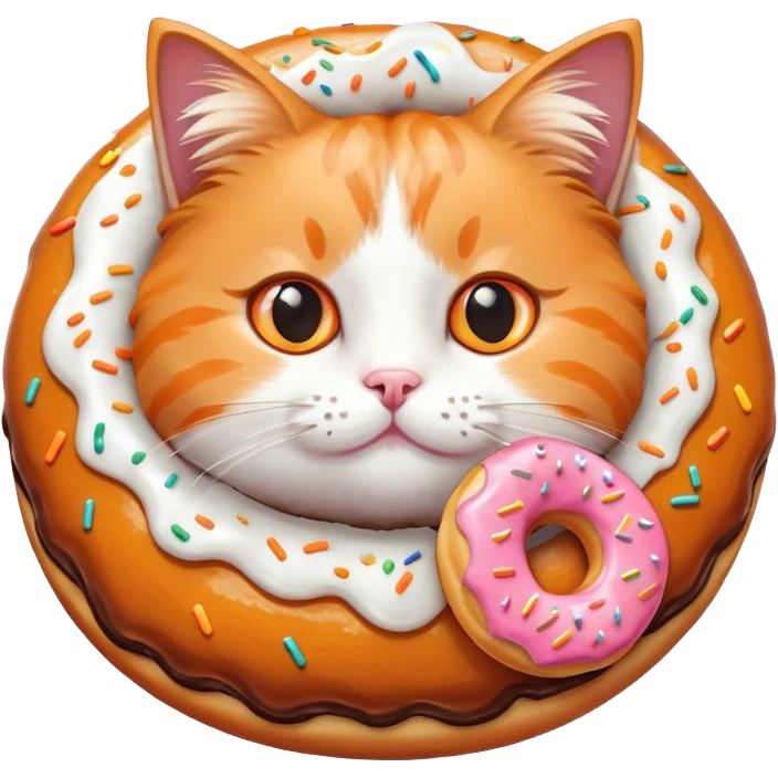 Cat with a donut emoji