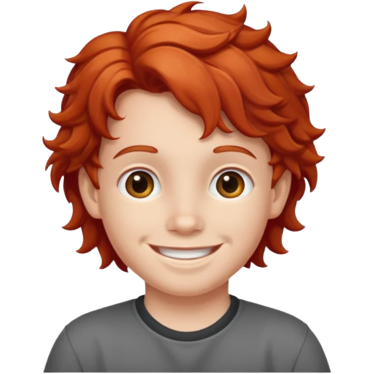 red wavy haired kid  emoji