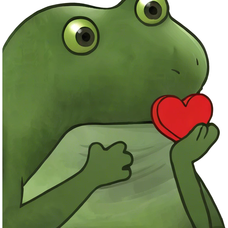 Holding up a heart emoji