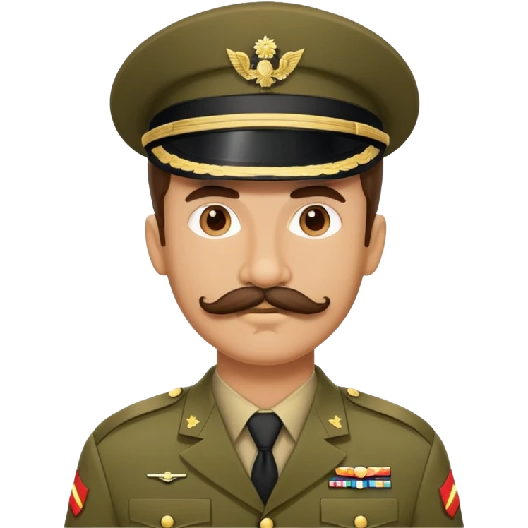 Army soldier with bushy mustache in uniform emoji