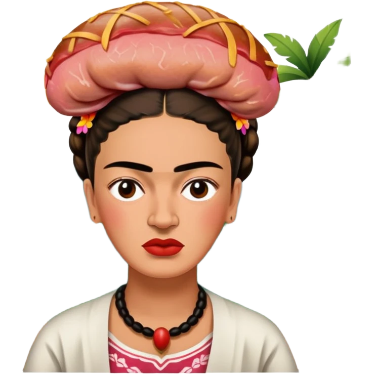 frida khalo style spam meat tropical art landscape  emoji