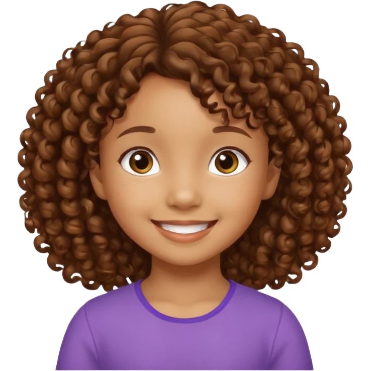 5 year old blasian girl with brown curly hair emoji