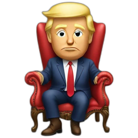 Donald Trump sitting on Canada emoji