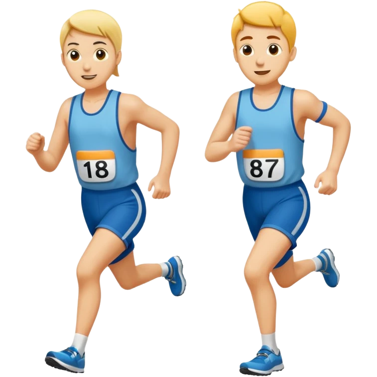 two people in a footrace wearing bib numbers emoji