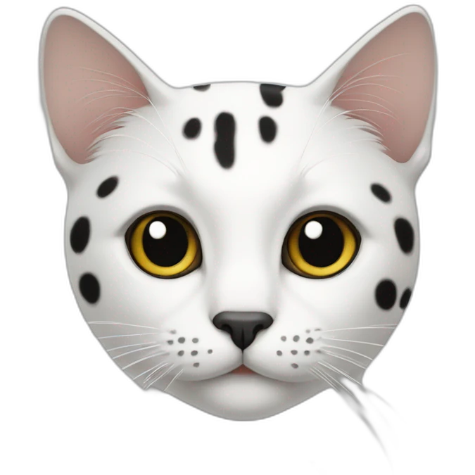Cat white with blach spots emoji