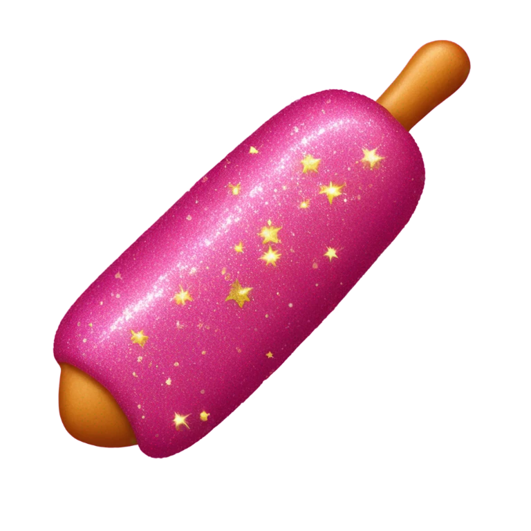 Pink corn dog with glitter  emoji