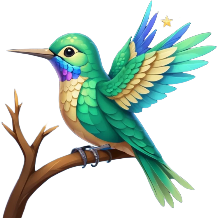 Colibrí with stars emoji