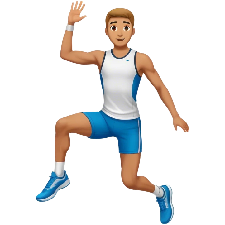 male athlete knee in air jumping emoji