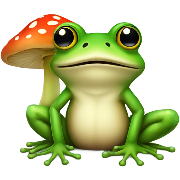 Frog with a mushroom emoji