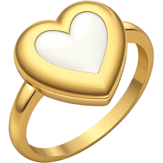 Gold ring with white heart center  emoji