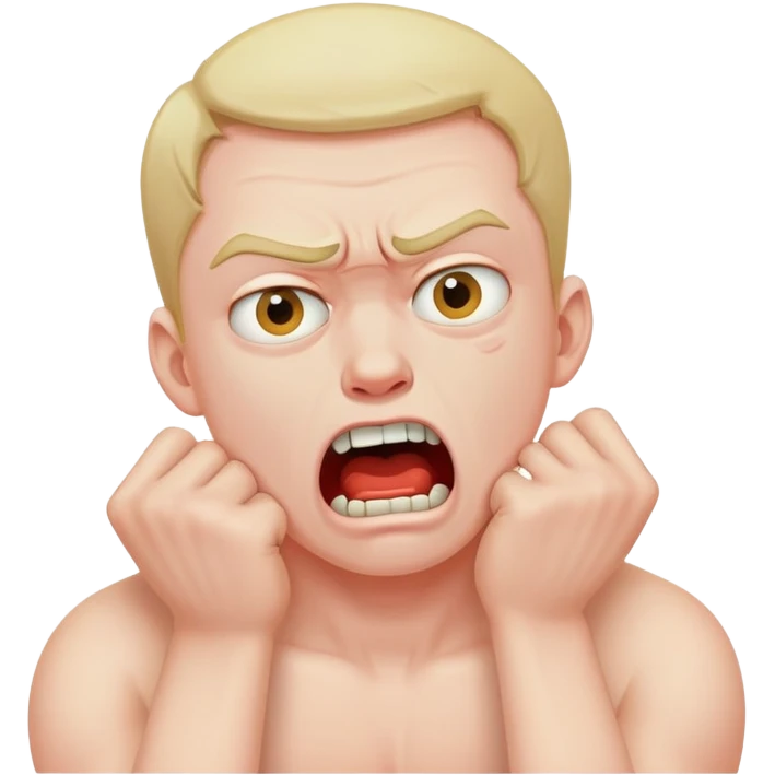 guy choking himself out of anger emoji