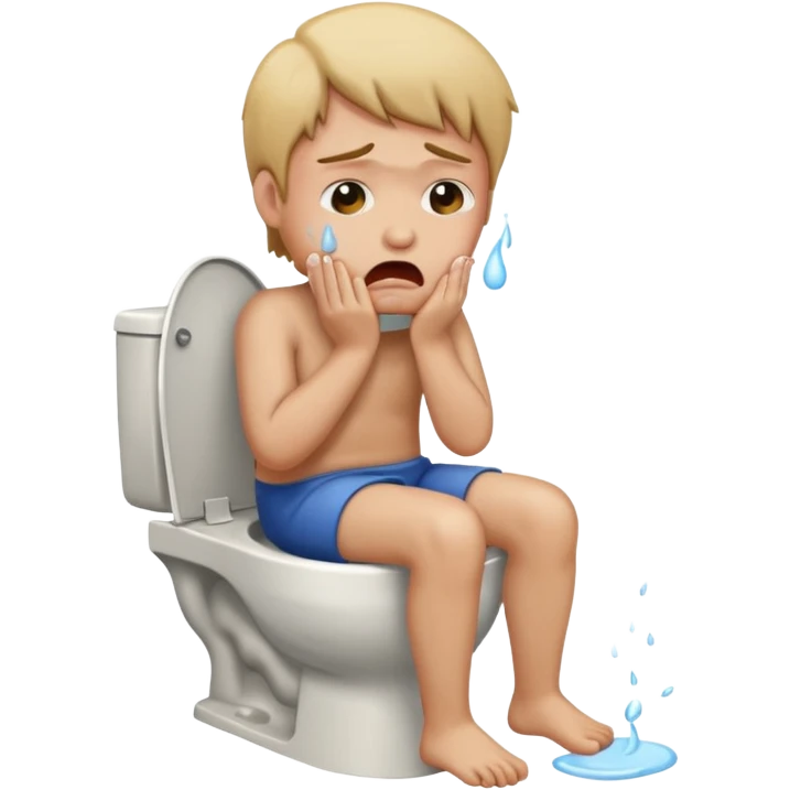Crying while throwing up on a toilet  emoji