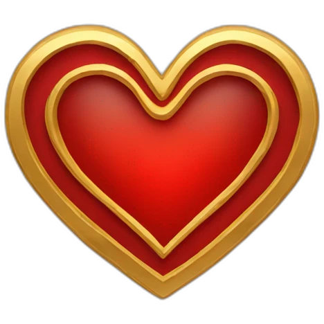 Gold and red heart frame emoji