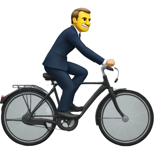 Macron sur un vélo emoji