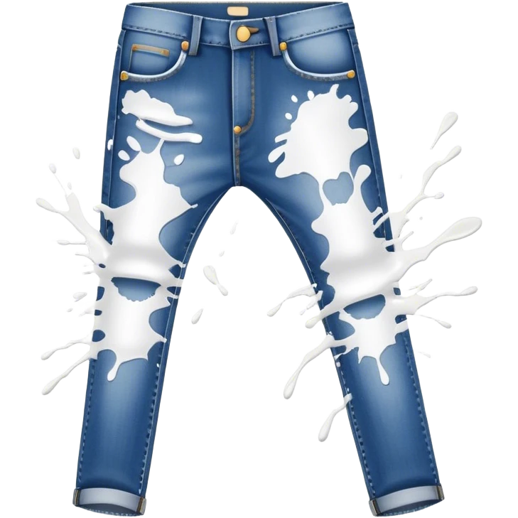 (white paint splatter) on jeans lap emoji